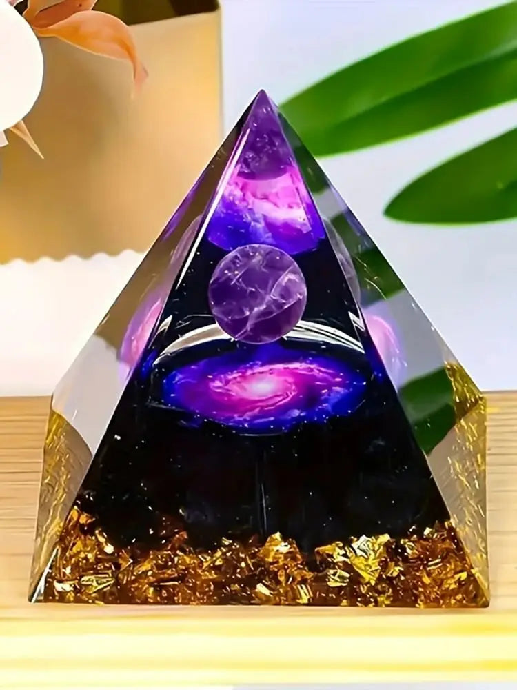 Orveno™ Purple Galaxy Crystal Pyramid