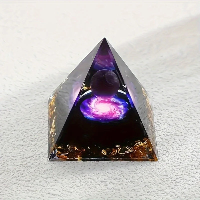 Orveno™ Purple Galaxy Crystal Pyramid