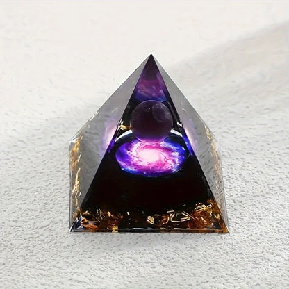 Orveno™ Purple Galaxy Crystal Pyramid