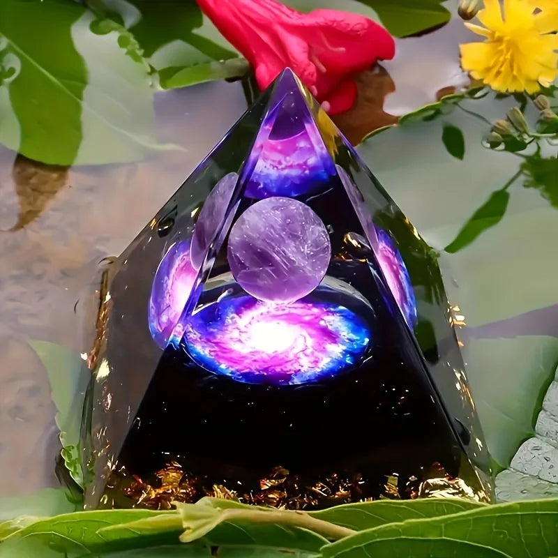 Orveno™ Purple Galaxy Crystal Pyramid