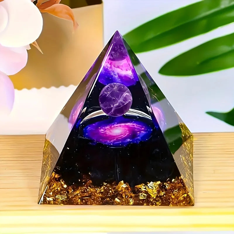Orveno™ Purple Galaxy Crystal Pyramid