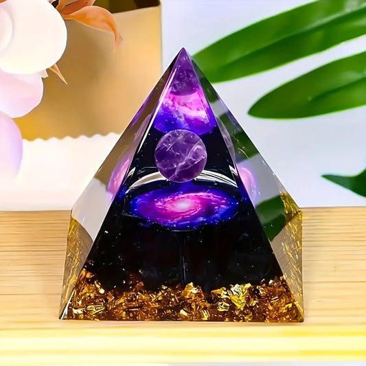 Orveno™ Purple Galaxy Crystal Pyramid